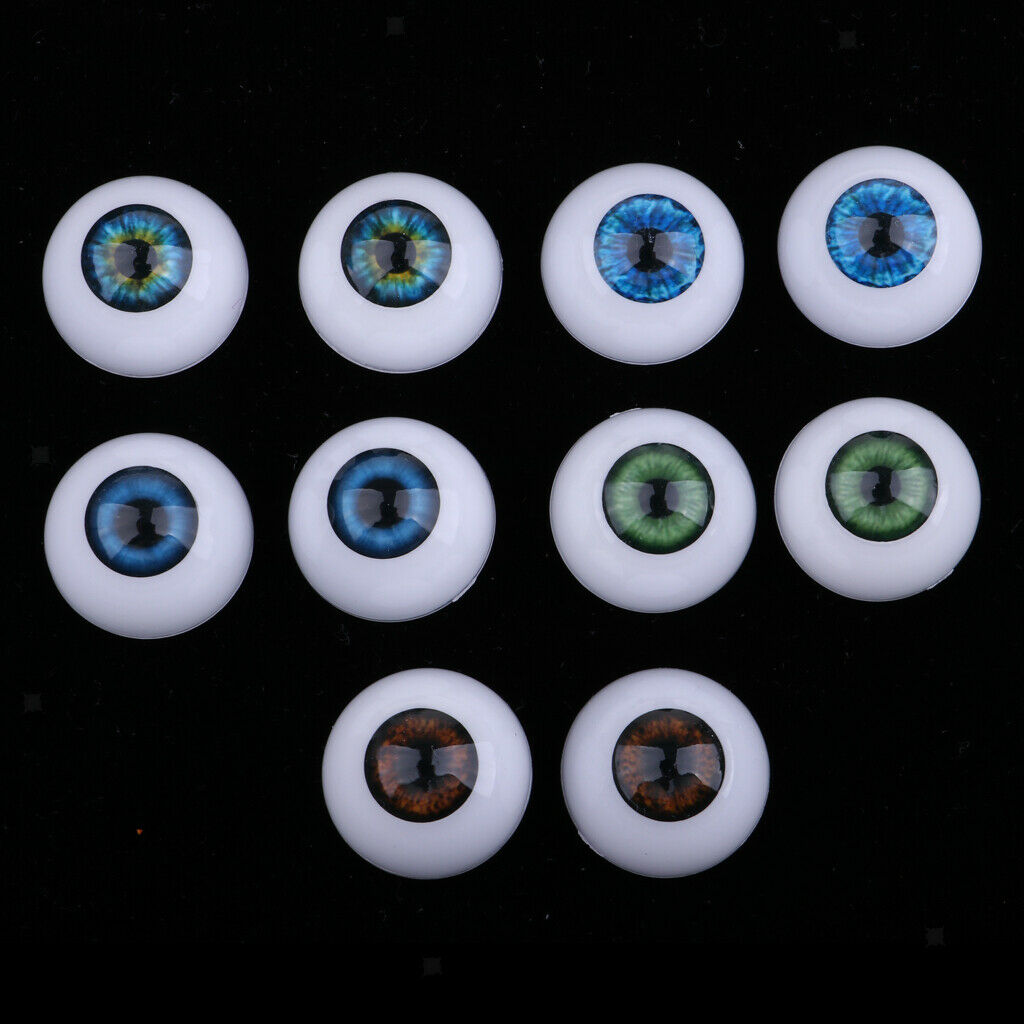 10 Pairs/Set 22/24mm Acrylic Round Oblate Eyeballs Eyes Crafts Realistic