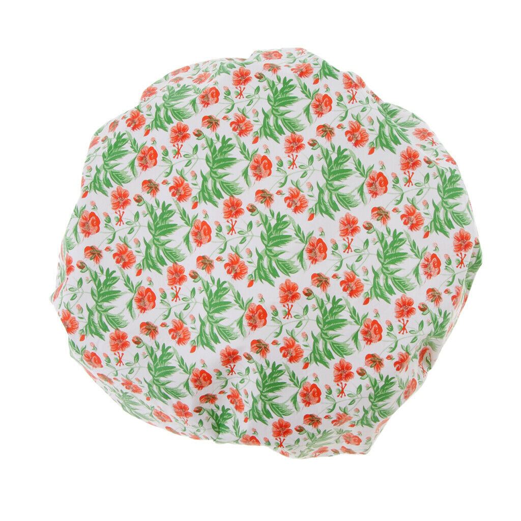 Women Shower Caps Bathing Bath Hat Elastic Salon Hair Cover Head   Cyan