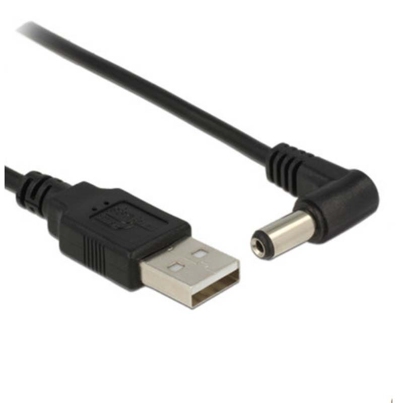 New 90 angle PC Laptop USB Male To 5V DC 5.5mm x 2.1mm Barrel Connector Cable