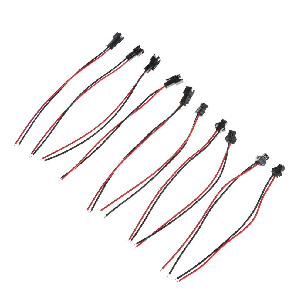 10pc 2Pin Wire Lead Battery Connector Adapter LED Strip Connectors Cable 1.l8