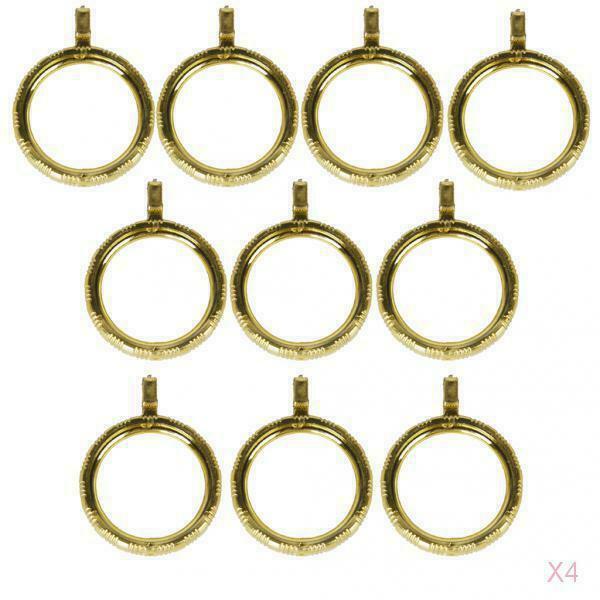 10 Curtain Rod Rings With Eyelet Golden Color