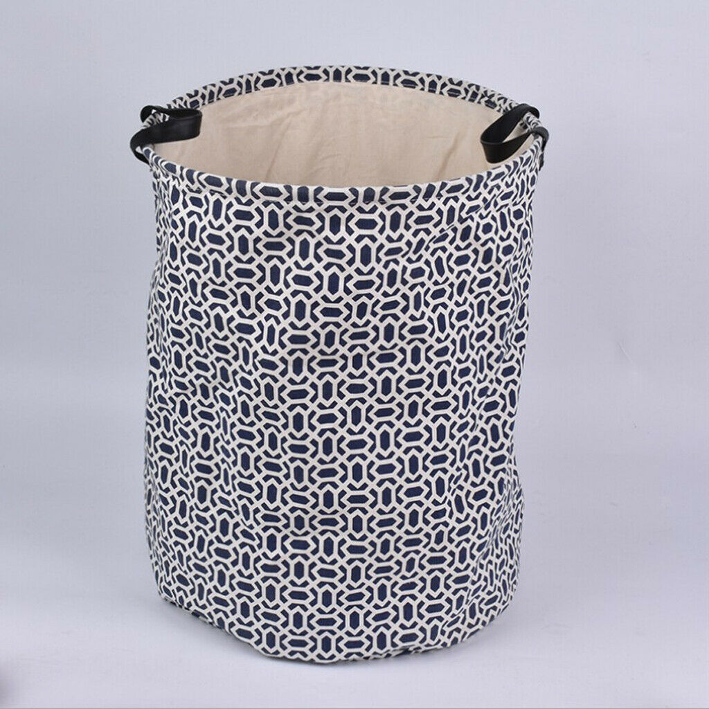 Linen Cotton Storage Basket Clothes Laundry Hamper Toys Bucket Organizer #1