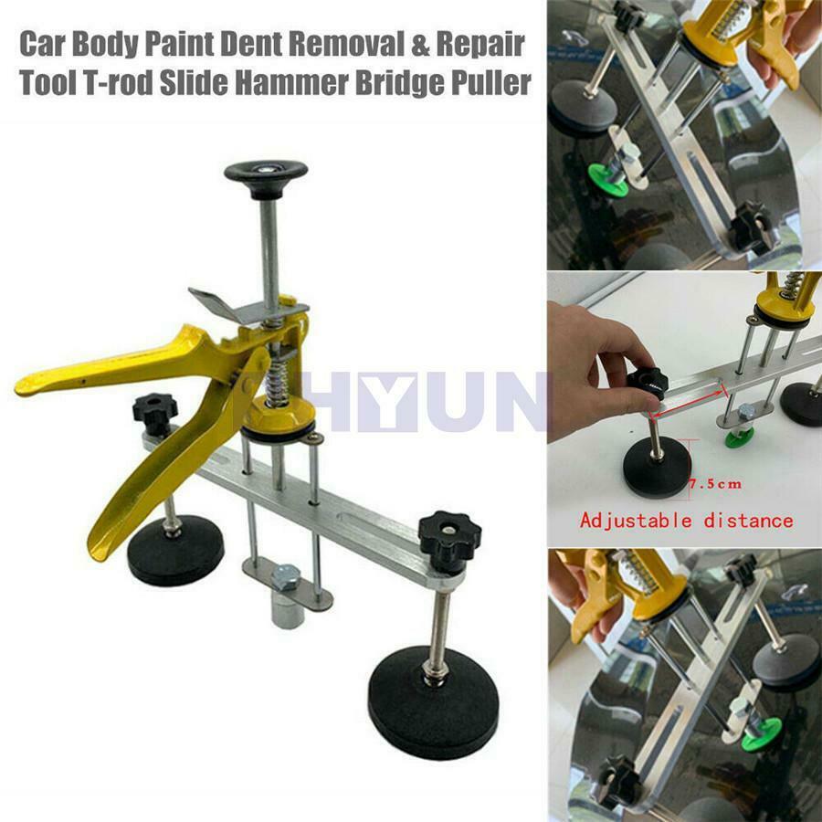 Car Panel Paintless Dent Remove Repair Tool T-rod Slide Hammer Bridge Puller Kit