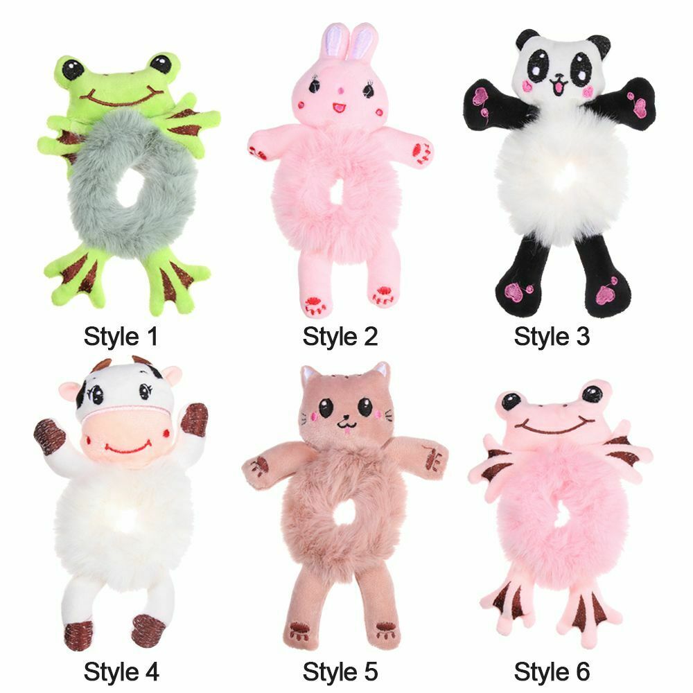 Cute Scrunchie Elastic HairHoop Headband Plush HairBands Animal Hair Ties