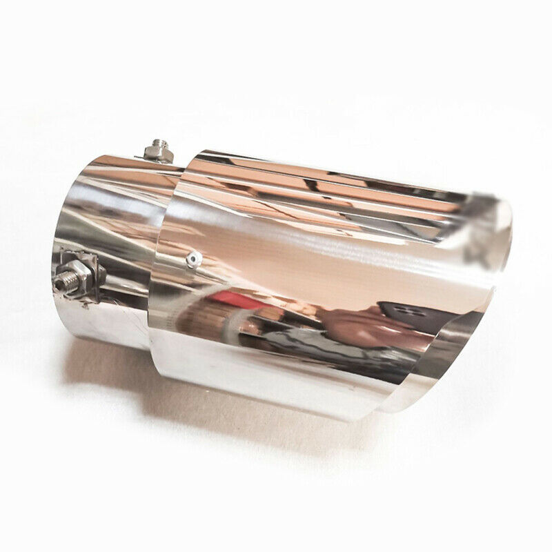 60mm Inlet Gloss Stainless Steel Car Exhaust Pipe Tail Muffler End Tip 89mm Out