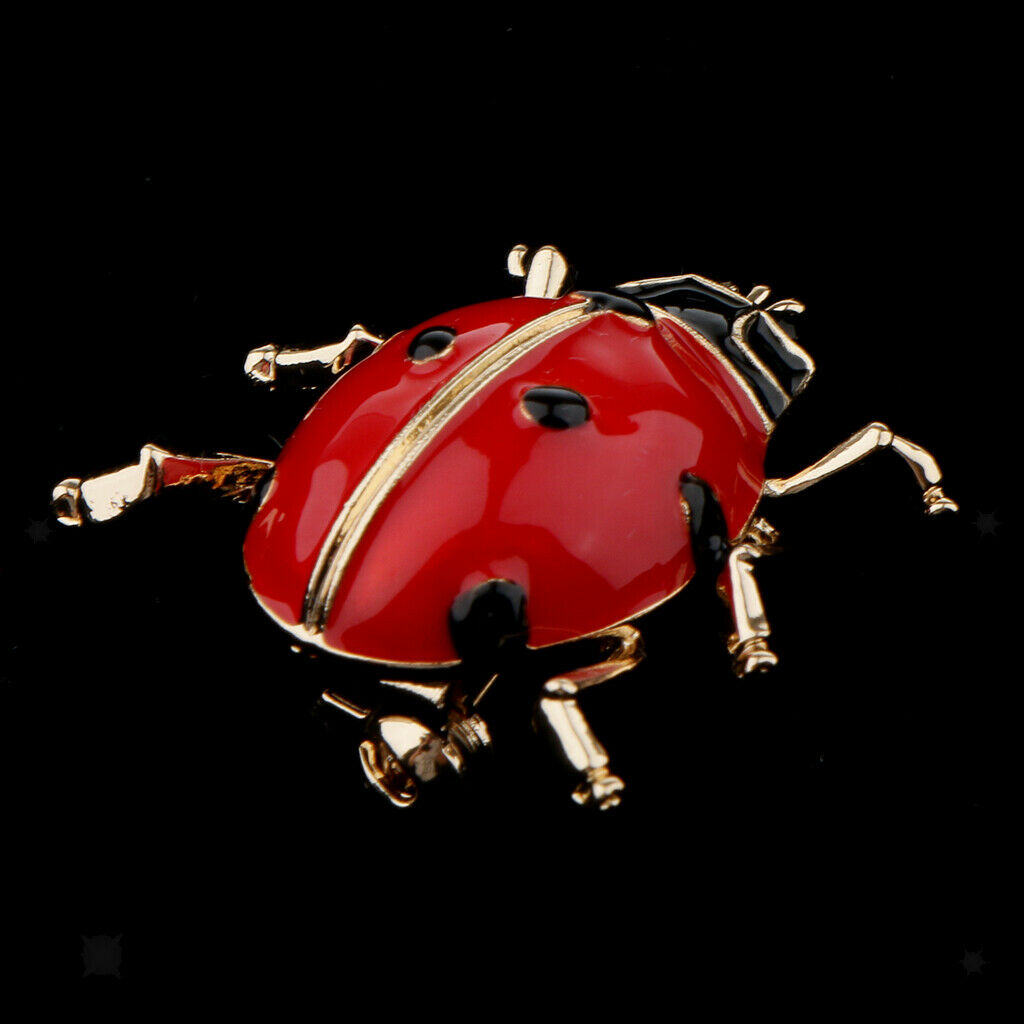 Enamel Ladybird Bug Insect Brooch Pin Womens Mens Fashion Jewellery Red