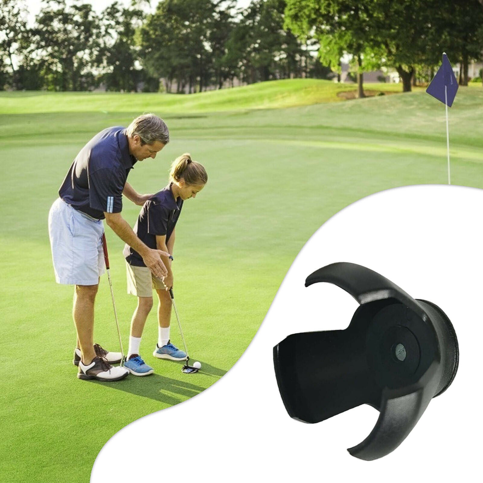 Screw-in 3 Prong Golf Ball Pickup Tool for Putter Grip