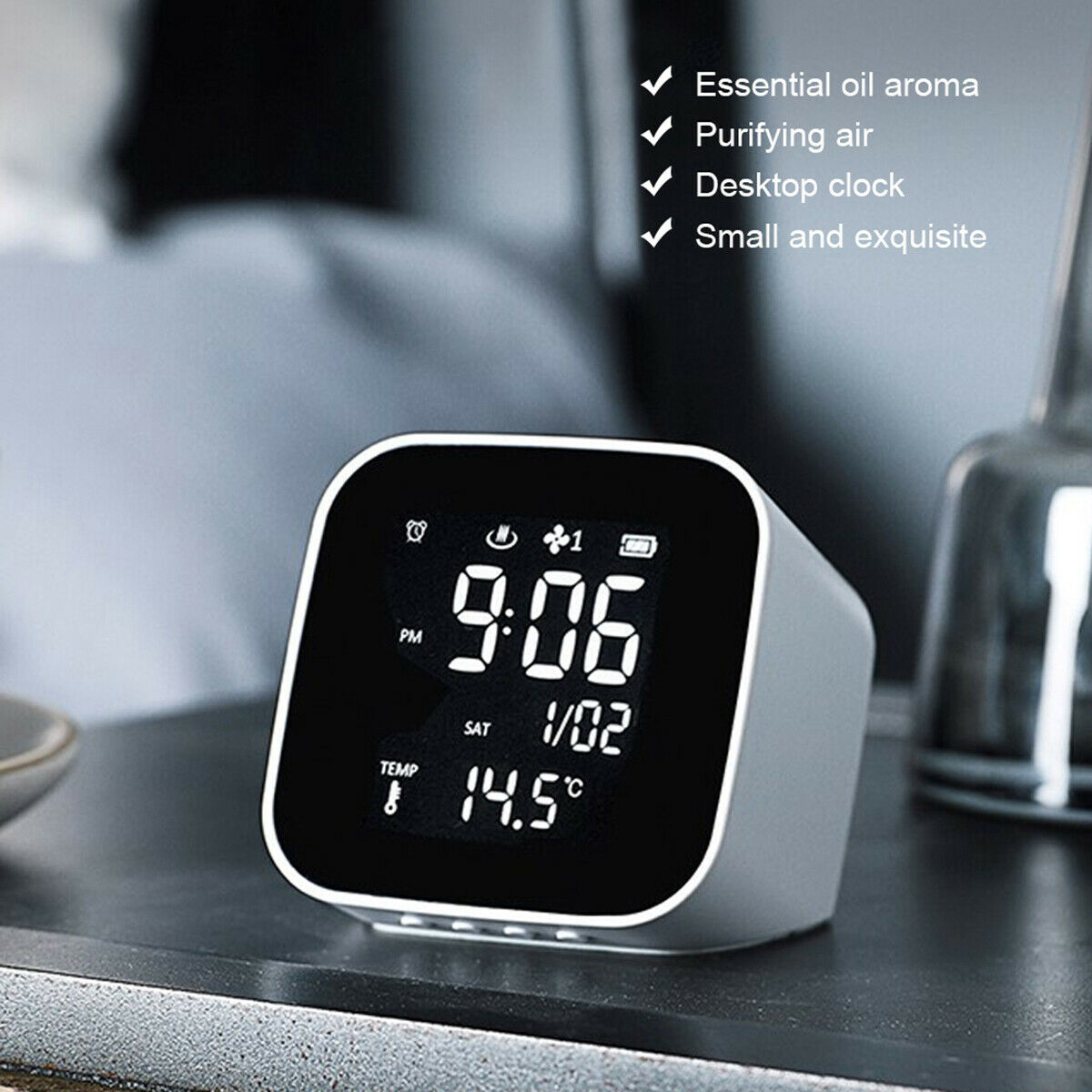 Digital Perpetual Calendar Thermometer Clock Temperature Essential Oil Diffuser
