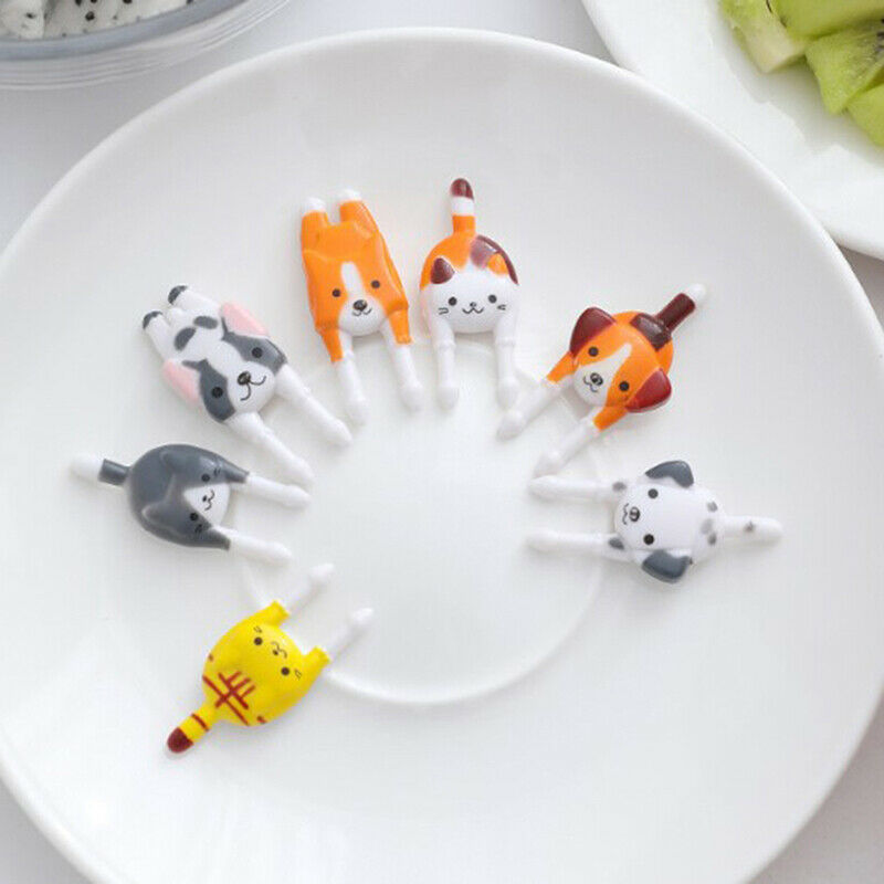 7Pcs/set  Cute Mini Animal Cartoon Food Picks Children Snack Food Fruit F.l8