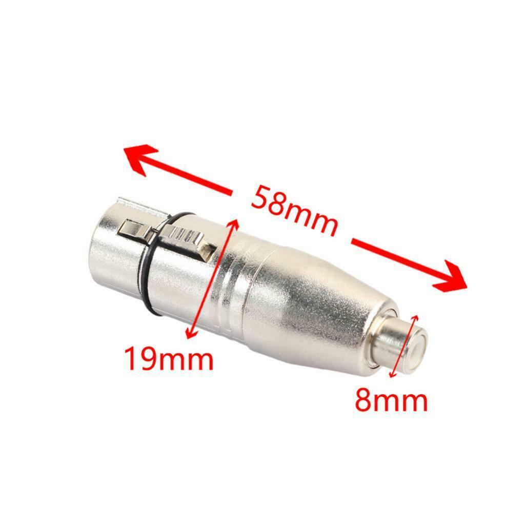 Durable Zinc Alloy XLR Female to RCA Female Mic Cable Extender Audio Adapter