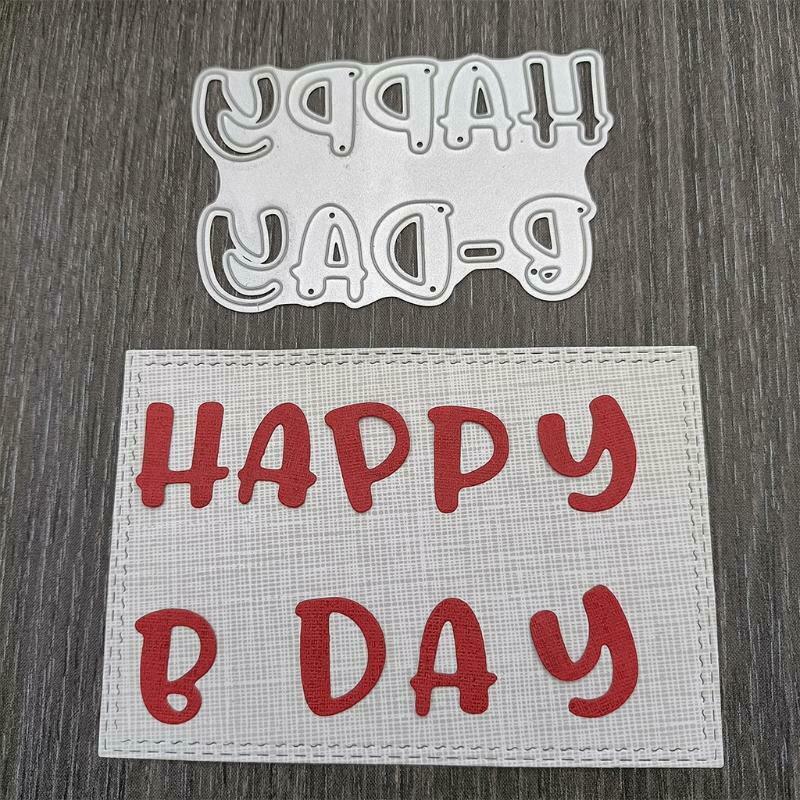 Happy B Day Lettering Carbon Steel Cutting Dies DIY Scrapbooking Photo Album