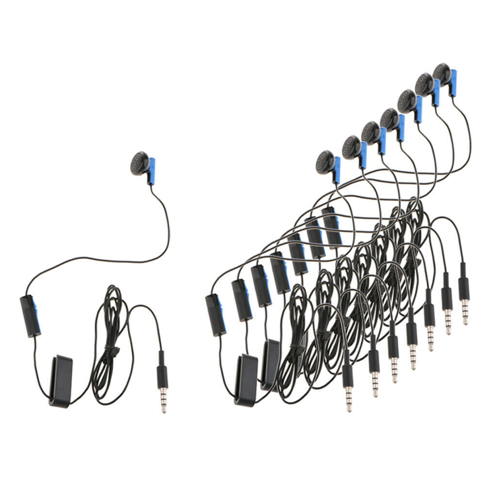 8Pieces Single Earphone 1.2m Length Earbud Earpiece for Sony PS4 Controller