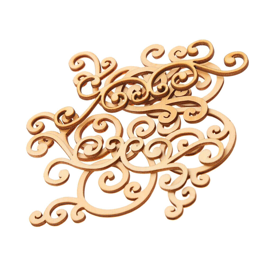32Pcs Large Wooden Shape Scrapbooking Crafting Embellishments Ornaments