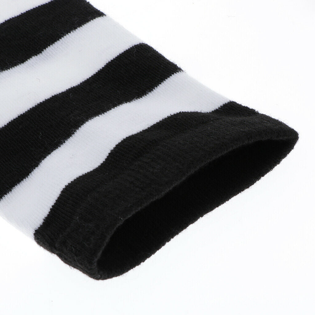 Women Striped Long Socks Causal Soft Knitted Stockings Tube Socks White