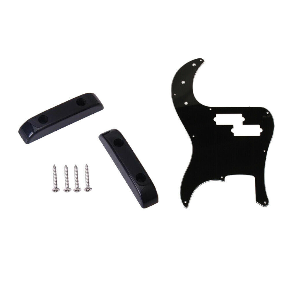 Black 3-ply Pickguard for +2pcs Thumb Rest Tug Bar Finger Pull