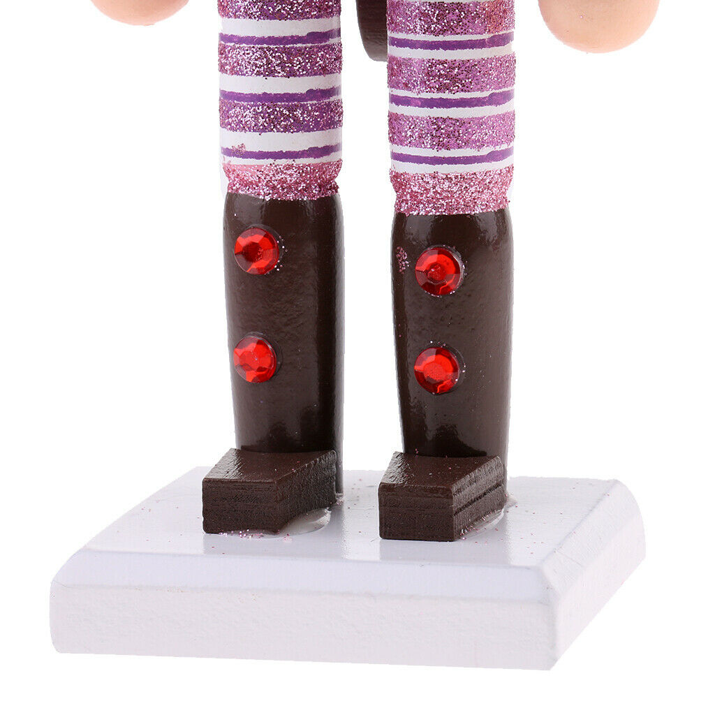 2pcs 25cm Wooden Solider Nutcrackers w/ Cake Hat Christmas Decoration Ornament