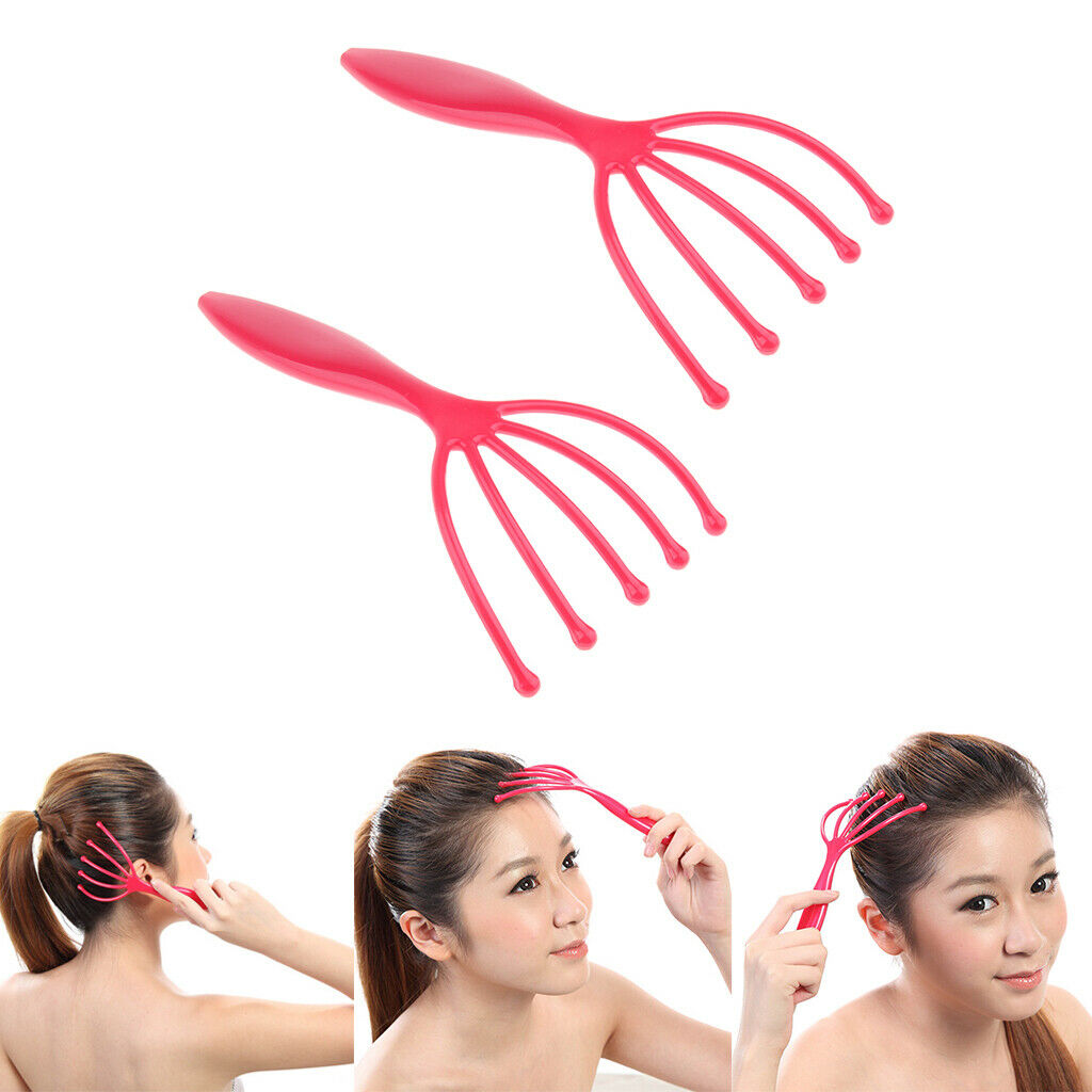 Pack of 2pcs, Five Finger Head Scratcher & Stress Reduction Tool Set for Hair