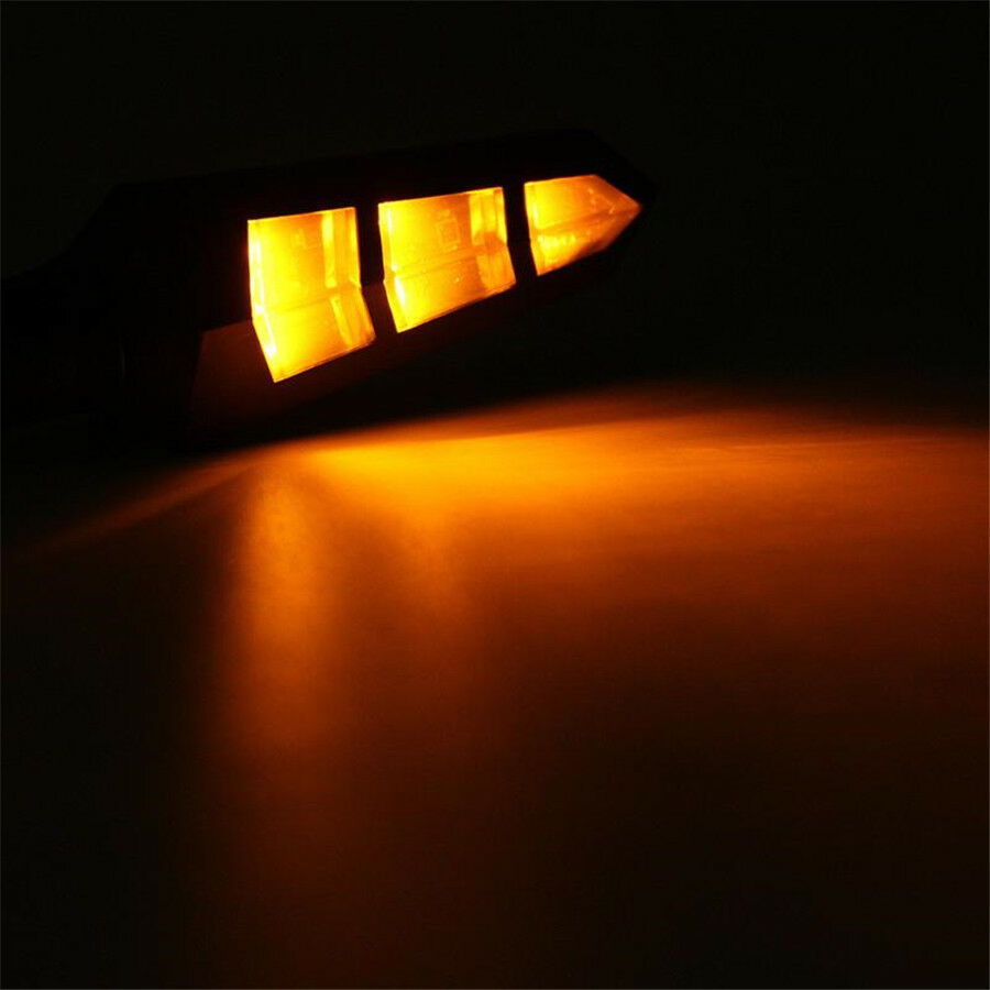 4Pcs 6LED Smoke Len Motorcycle Bike Turn Signal Light Turning Indicator Lamp 12V