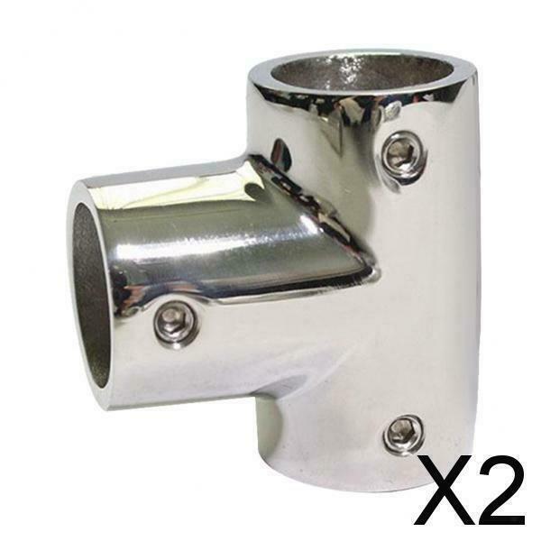 2X 90 Degree 7/8inch 3Way Corner Elbow,7/8 inch Pipe Hand Rail Tee for Boat