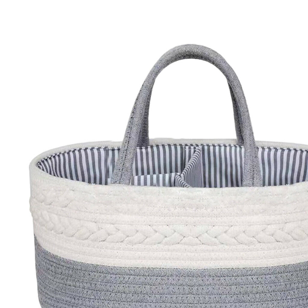 Woven Baby Diaper Caddy Large Organizer Carry Baby Wipes Basket Carrier