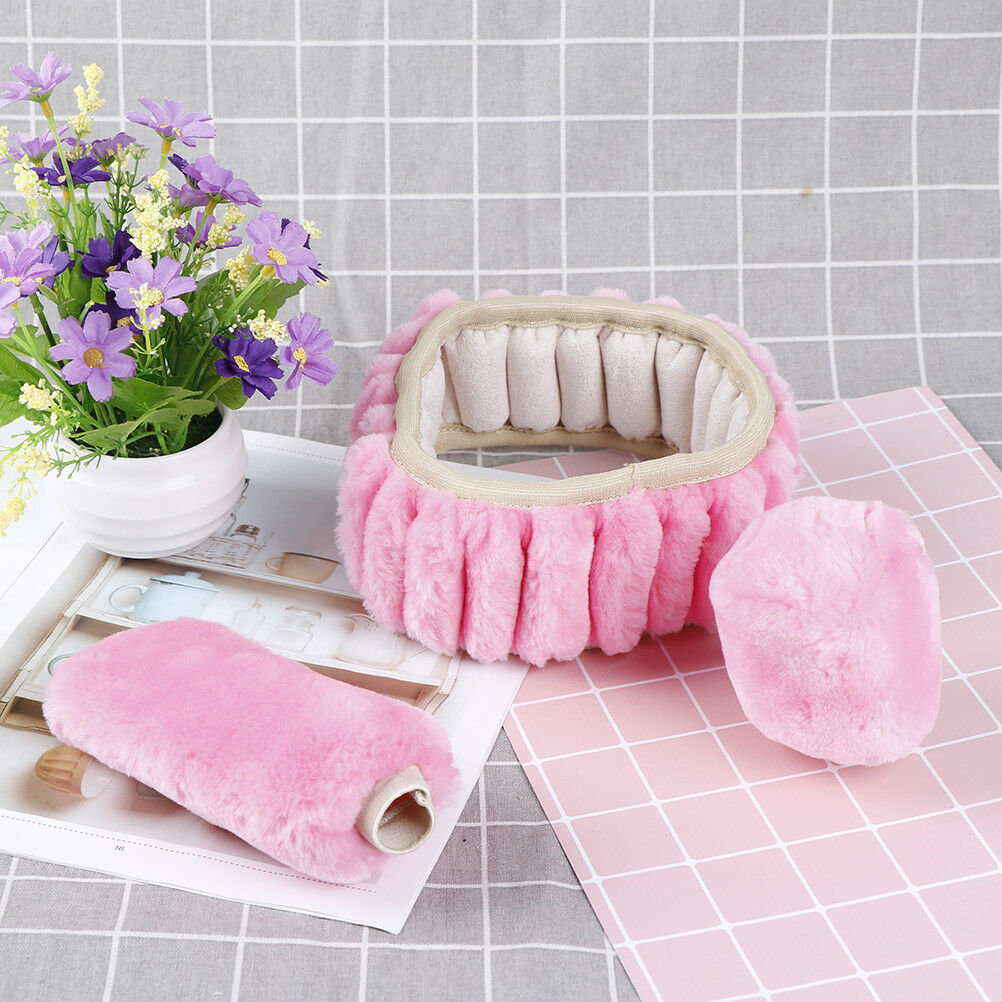 3Pcs/set Winter pink soft warm plush car steering wheel cover handbrake coversBD