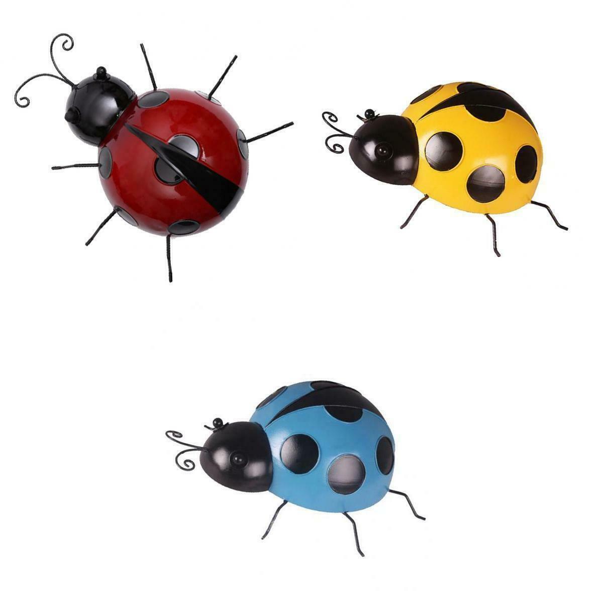 Pack 3 Ladybird Hand Painted Wall Hanging Ladybug Ornaments for Nursery Room
