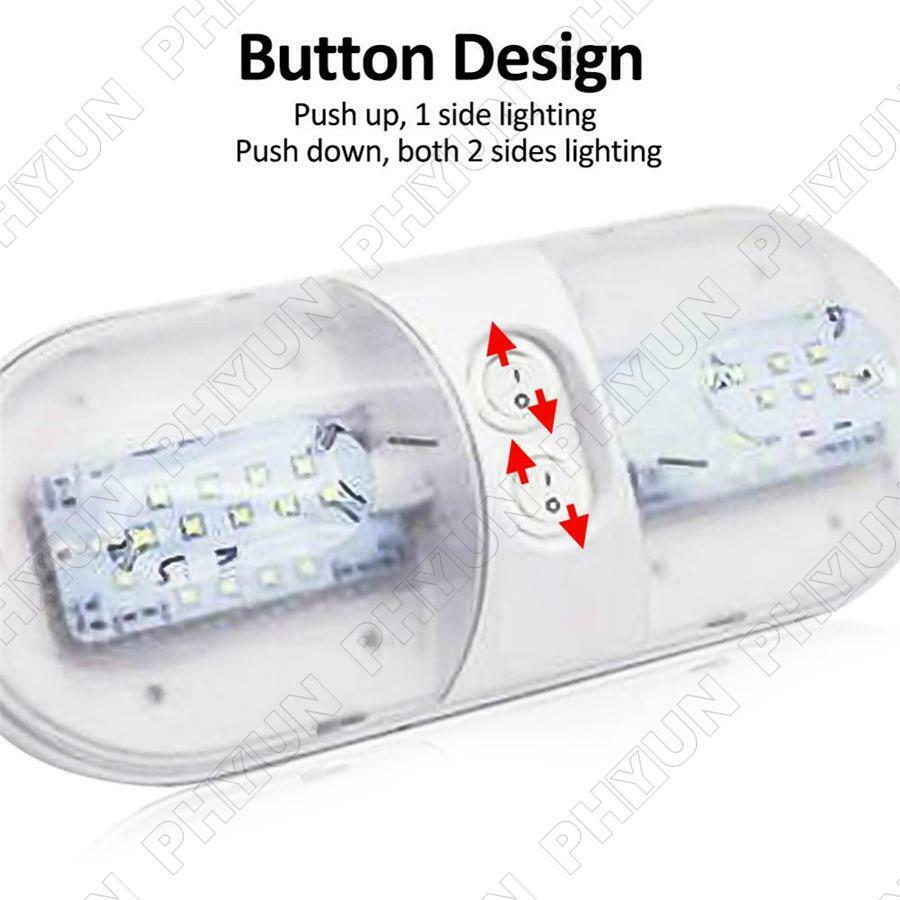 Double Dome Light 12V 48 LED Interior Roof Ceiling Reading For RV Camper Trailer