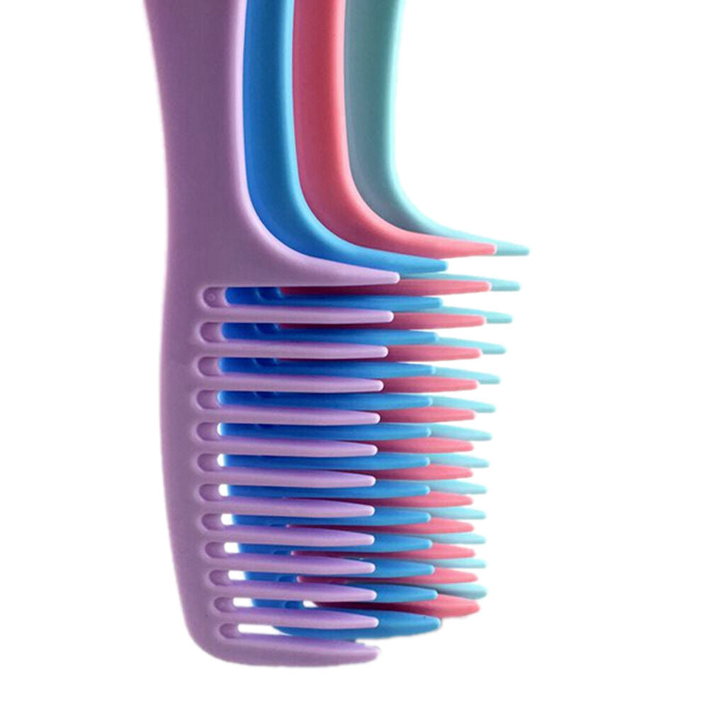 Hairdressing Salon Plastic anti-static handle wide Tooth Hair Comb Detangling、DD