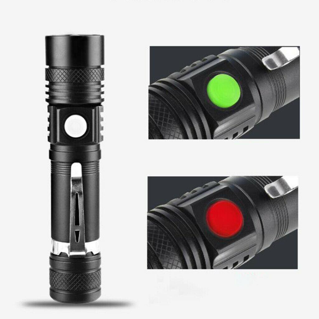 Small Zoomable T6 LED Flashlight Rechargeable High Lumen Waterproof Torch
