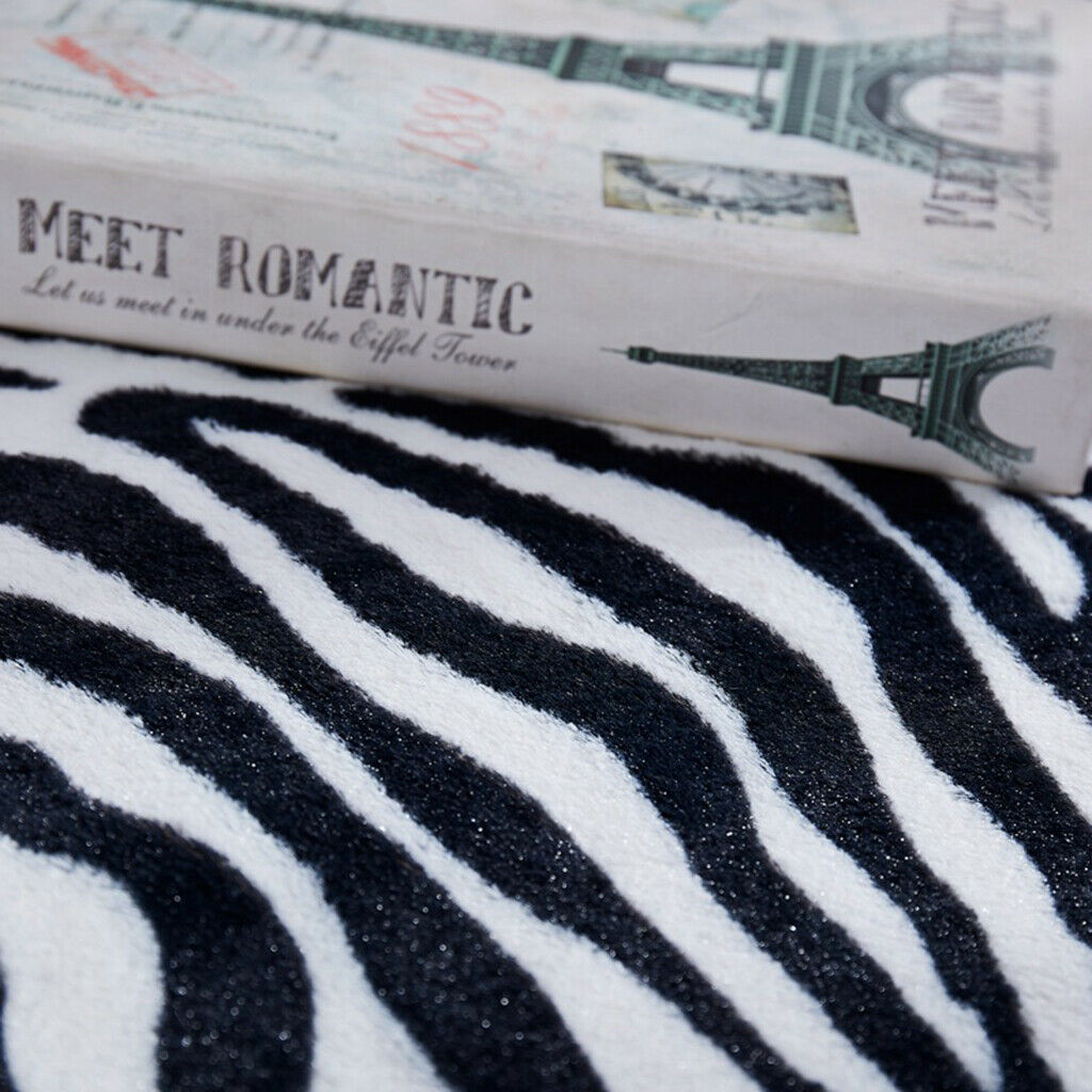 Soft Faux Animal Skin Fur Rug Non-slip Mat Carpet Zebra