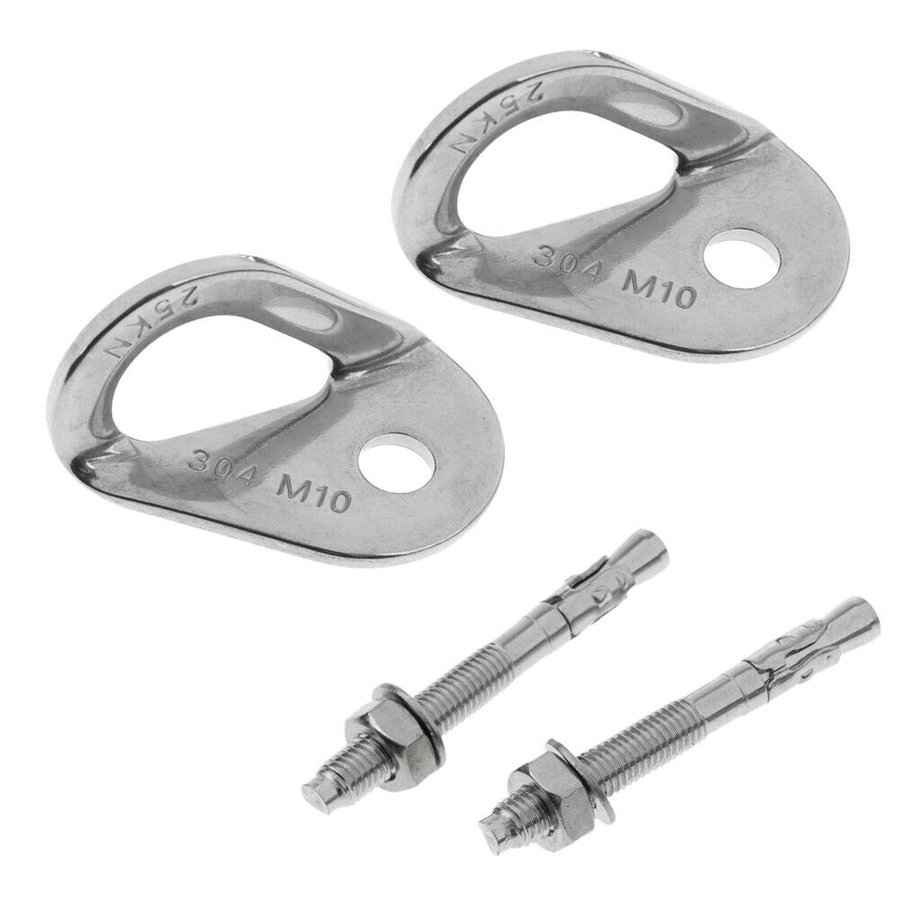 2pcs Rock Climbing Bolt Stainless Steel Anchor Bolt Hangers 10mm Set 25 KN