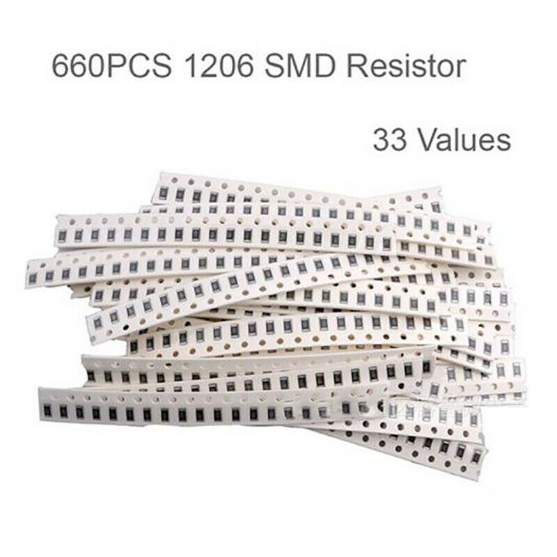 0603 SMD Resistor Kit Assorted Kit 1ohm-1M ohm 1% 33valuesX 20pcs SampleDEAU