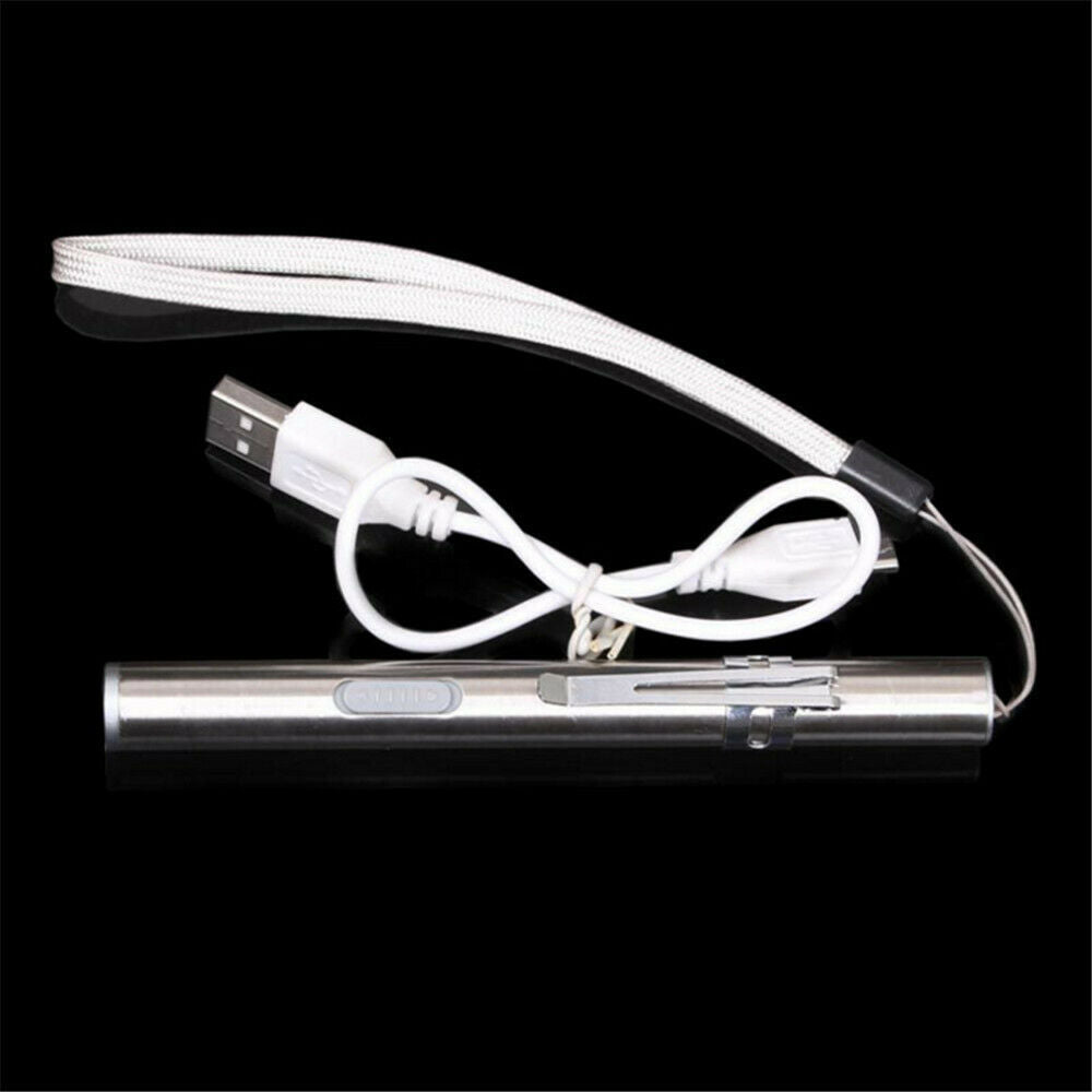 8000Lumens Portable Super Bright Led USB Rechargeable Pen Pocket Torch Lamp~