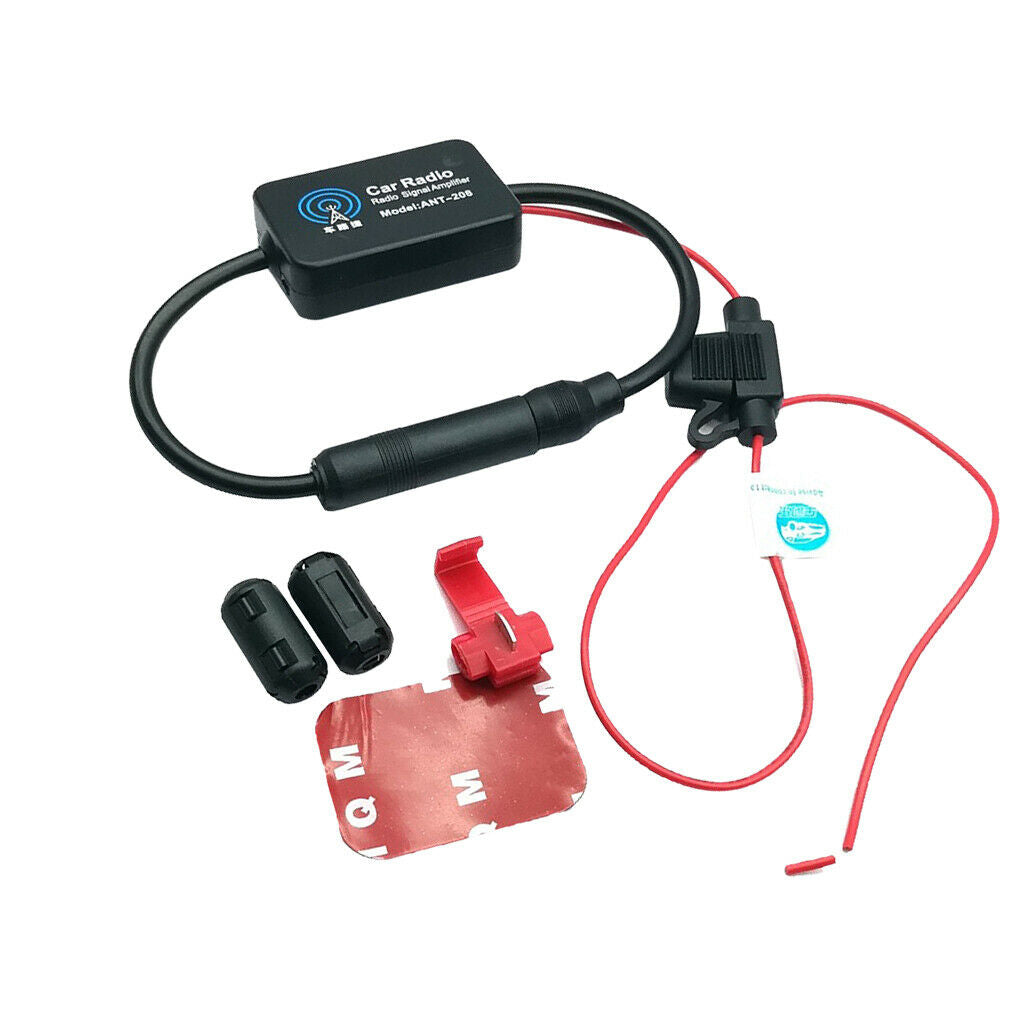 Car Automobile Arial Radio AM/FM Signal Antenna Amplifier Booster Black
