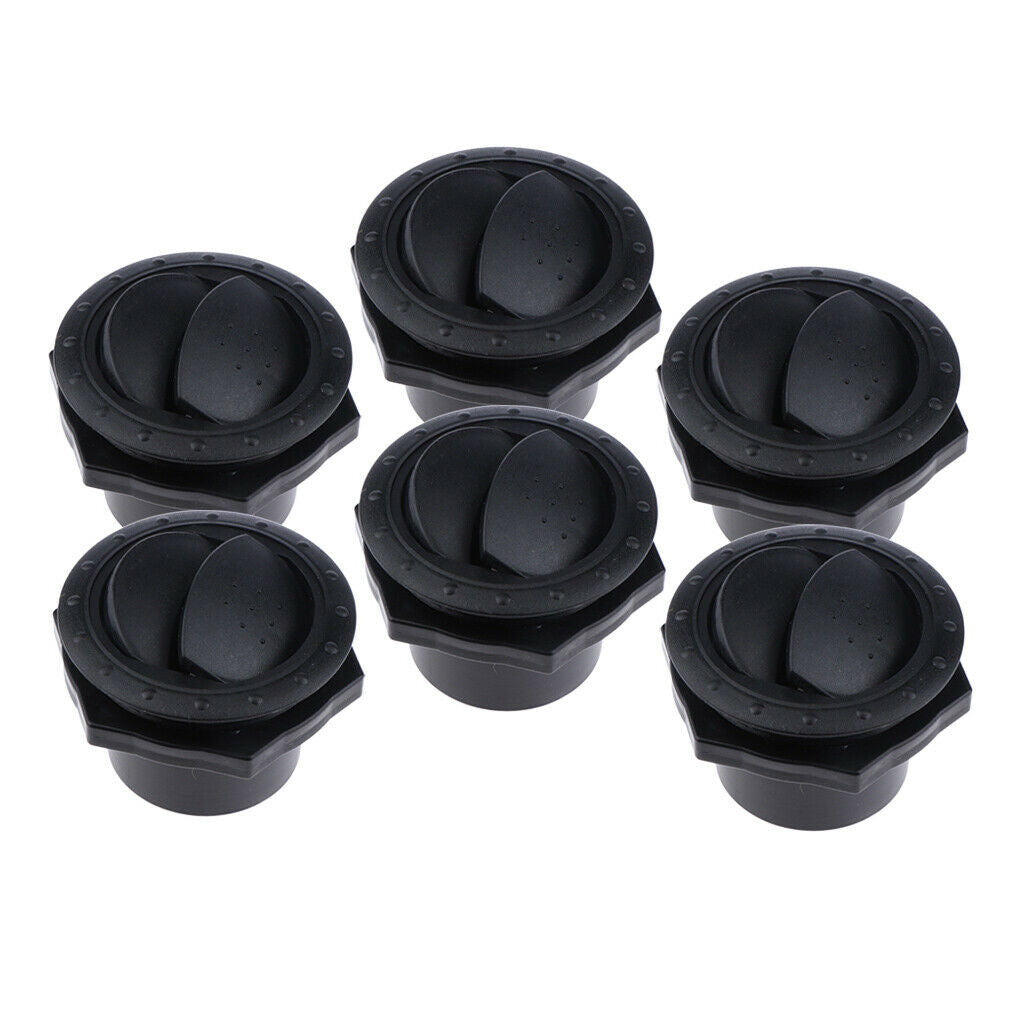 6 pcs Universal A/C Heater Air Conditioning Outlet Vent for Car Yacht, Black