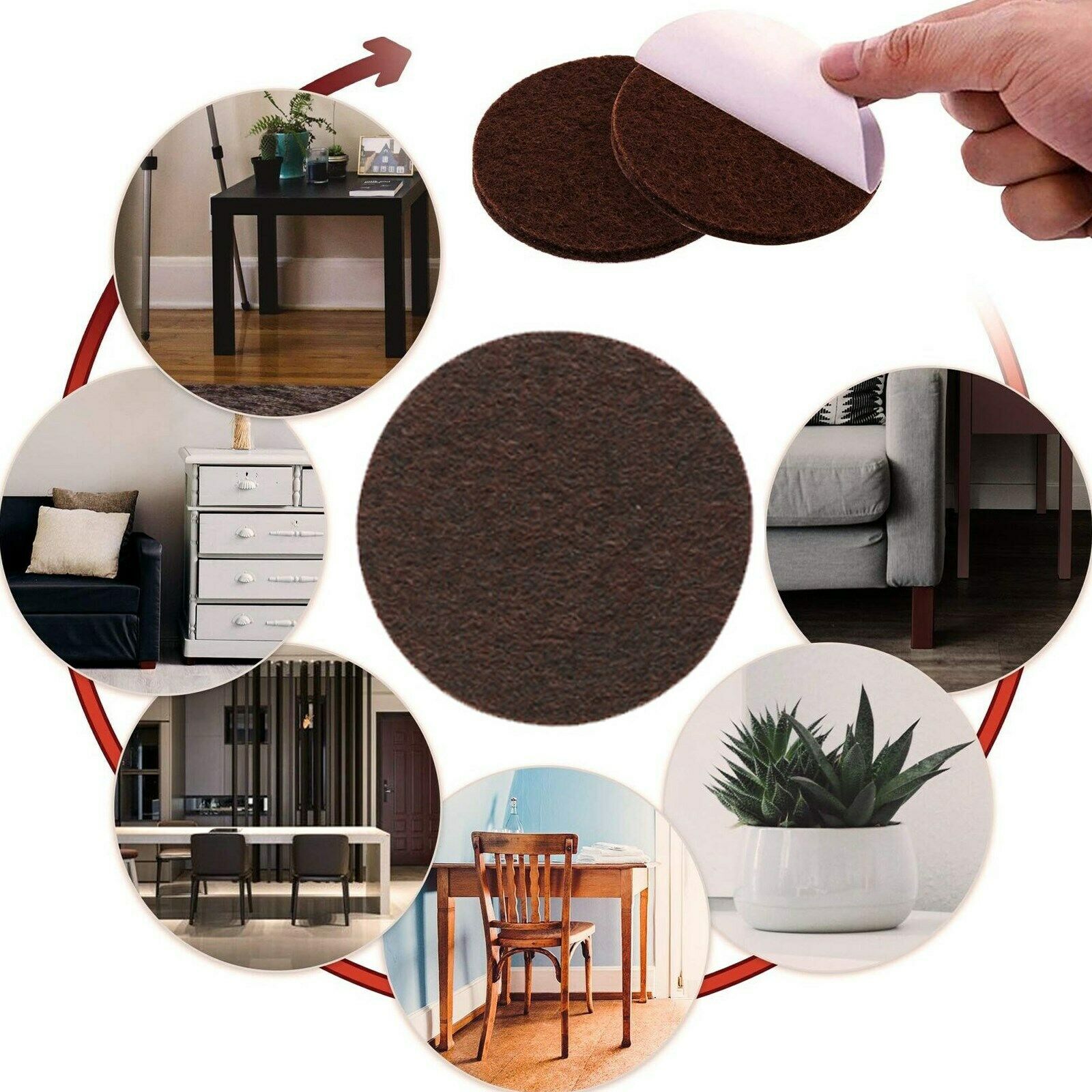 235 Piece Self-Stick Furniture Felt Pads for Hard Surfaces Brown BS5