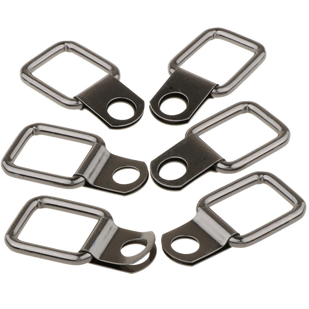 6pcs Small Steel D-Ring Tie Downs for Case Truck Cargo Trailer RV Anchor