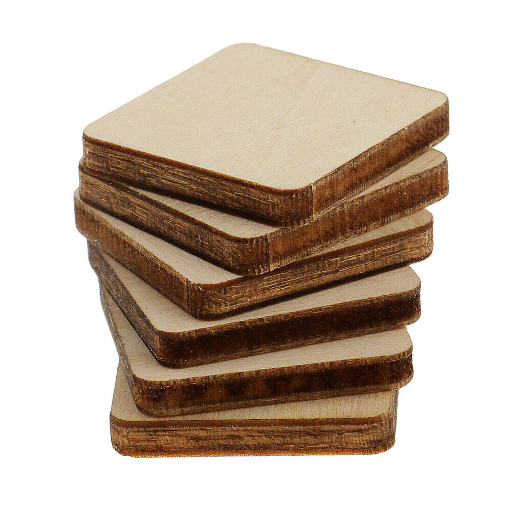 30x Natural Unpainted MDF Wooden Plaque Modeling DIY Embellishments 2cm