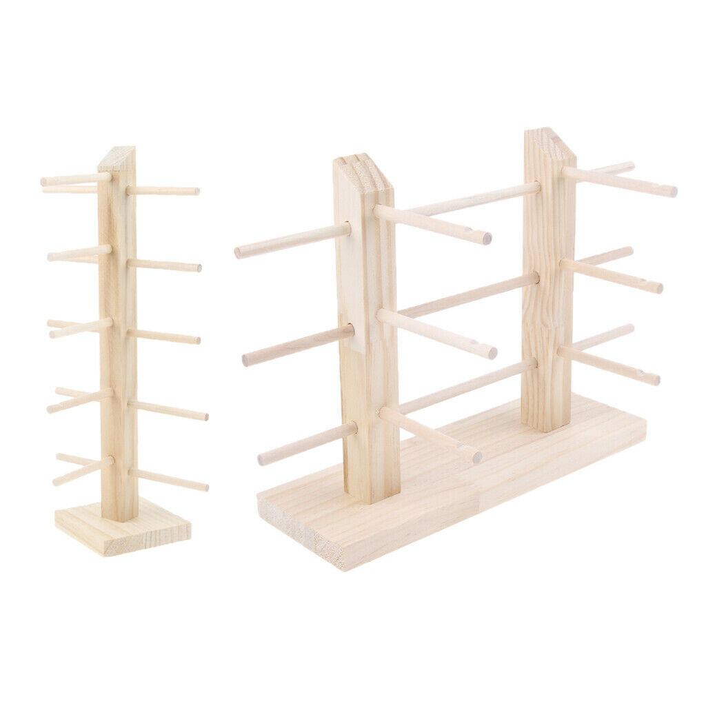 Set of 2 Natural Wood Sunglass Eyeglass Rack Glasses Display Stand Rack