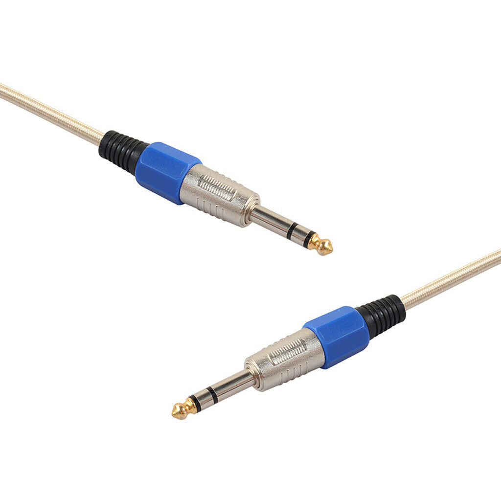 6.35mm Male to Male Stereo Audio Aux Cable 100cm