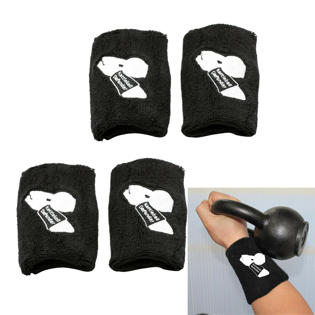 2Pairs Sports Black Kettlebell Wrist Guard  Braces Protector
