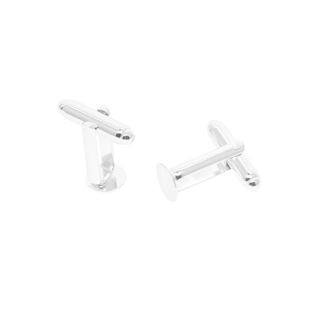20 Pieces   DIY Cufflink Findings Cuff Link Blanks Backs Pads Base