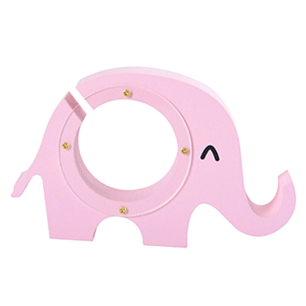 Elephant Coin Cash Box Piggy Bank Wood for Kids Coins Saving,Mobile Phone Holder