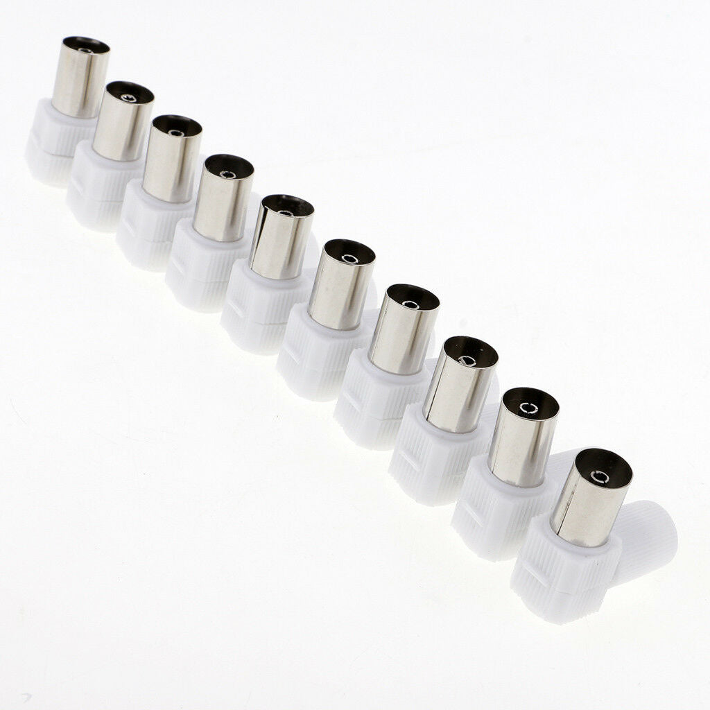 Right Angle 10x RF Female+10x RF Male Plug Coaxial Connector for TV Aerial