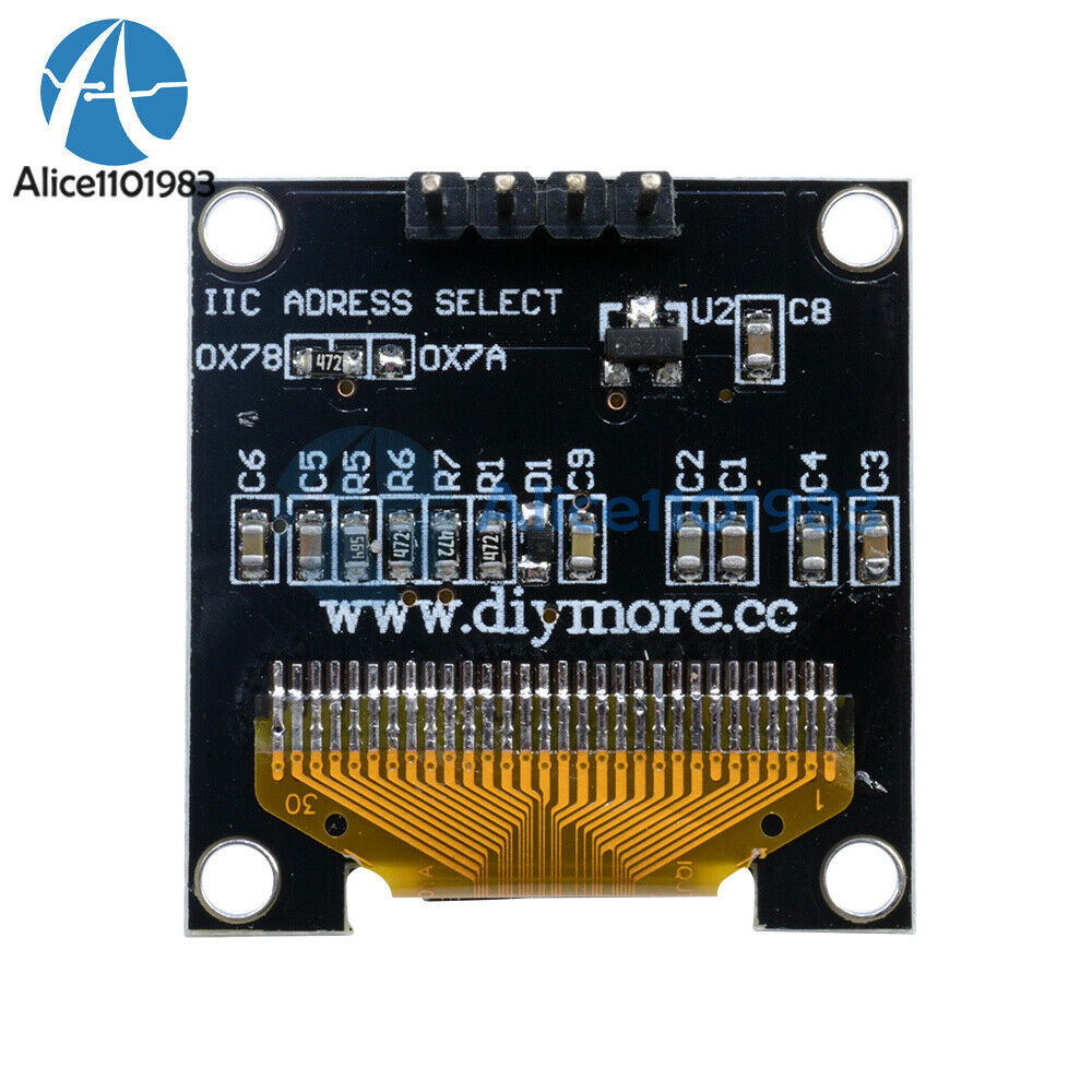 2PCS 0.96" 4 pin I2C IIC 128X64 OLED LCD Display Board Yellow Blue for Arduino