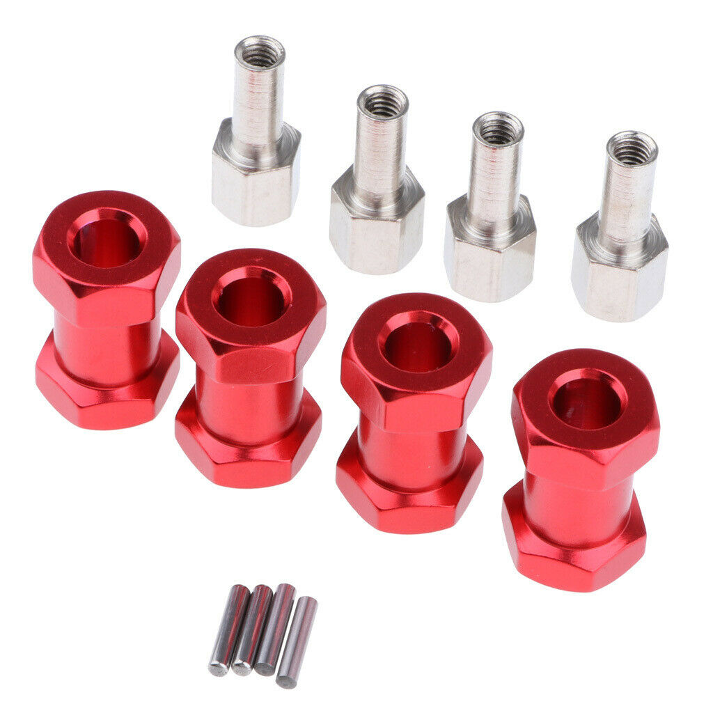 12mm Hex Hub 20mm Extented Adaptor For 1/10 RC Car Axial SCX10 D90 Black&Red