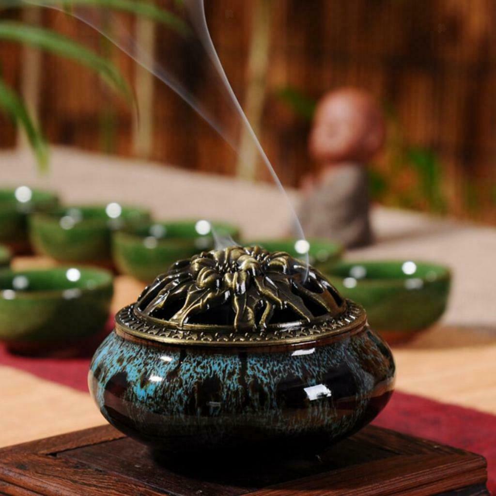 2pcs Ceramic Incense Burner Joss Stick Censer Holder Irregular-Pattern