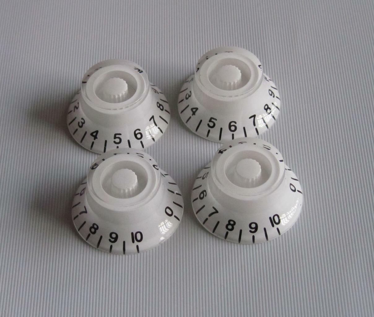 4x White LP Guitar Speed Knobs Top Hat Bell Knobs Fits Les Paul
