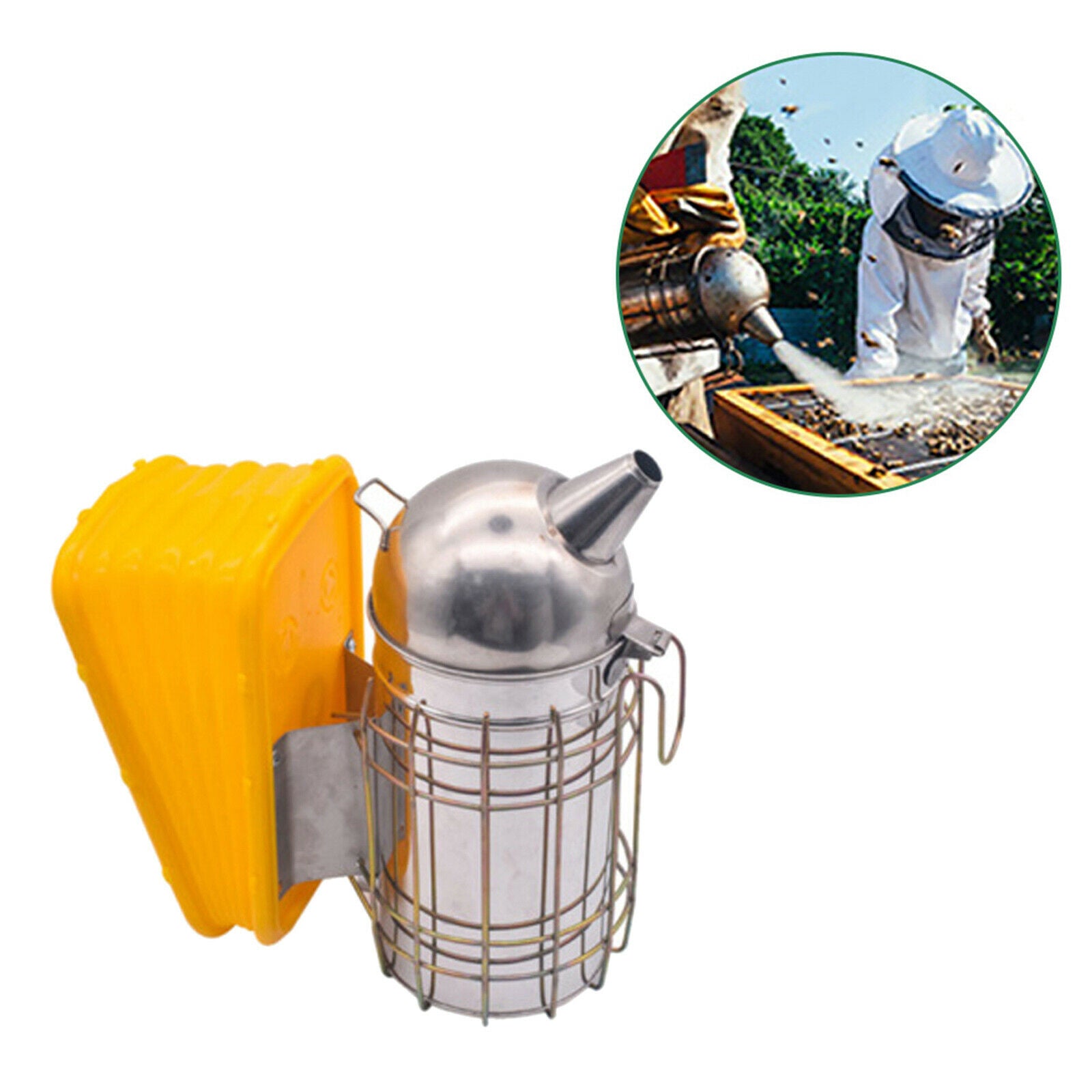 Bee Hive Smoker Apiculture Equipment Beekeeping Tool with Heat Shield Heavy Duty