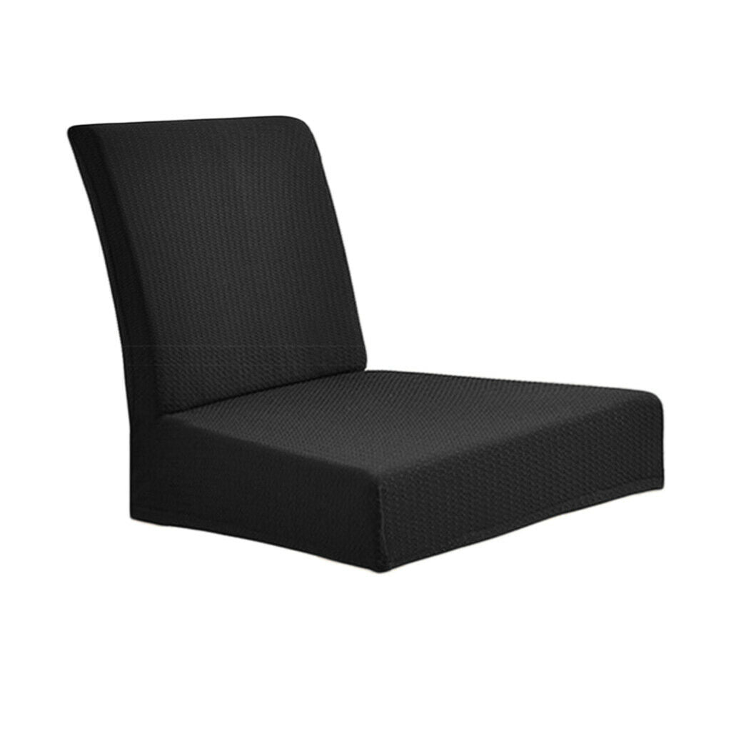 3Pcs Black Universal Low Short Back Chair Stool Seat Cover with Elastic Band for